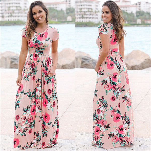 Maxi Floral Boho Dress - JEXIE