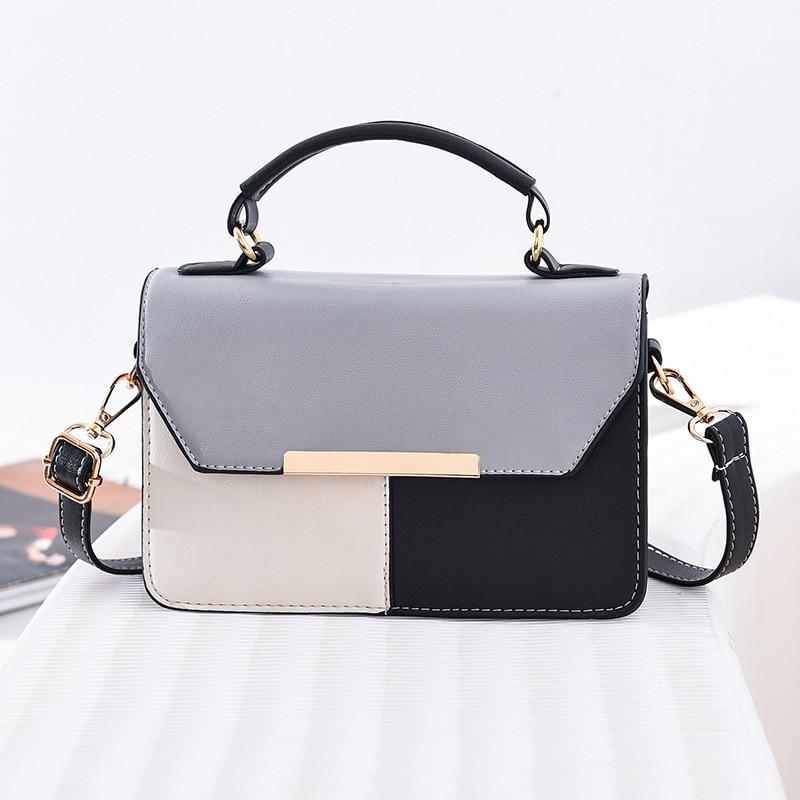 Block Color Top Handle Bag - JEXIE