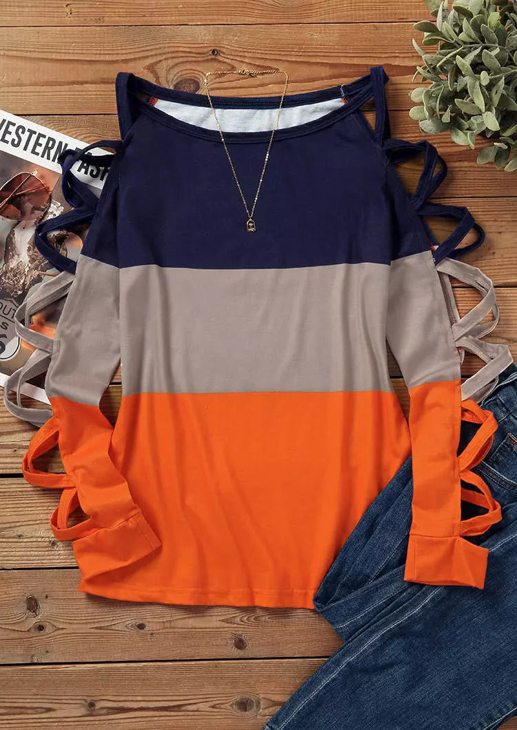 Criss-Cross Long Sleeves Blouse - JEXIE
