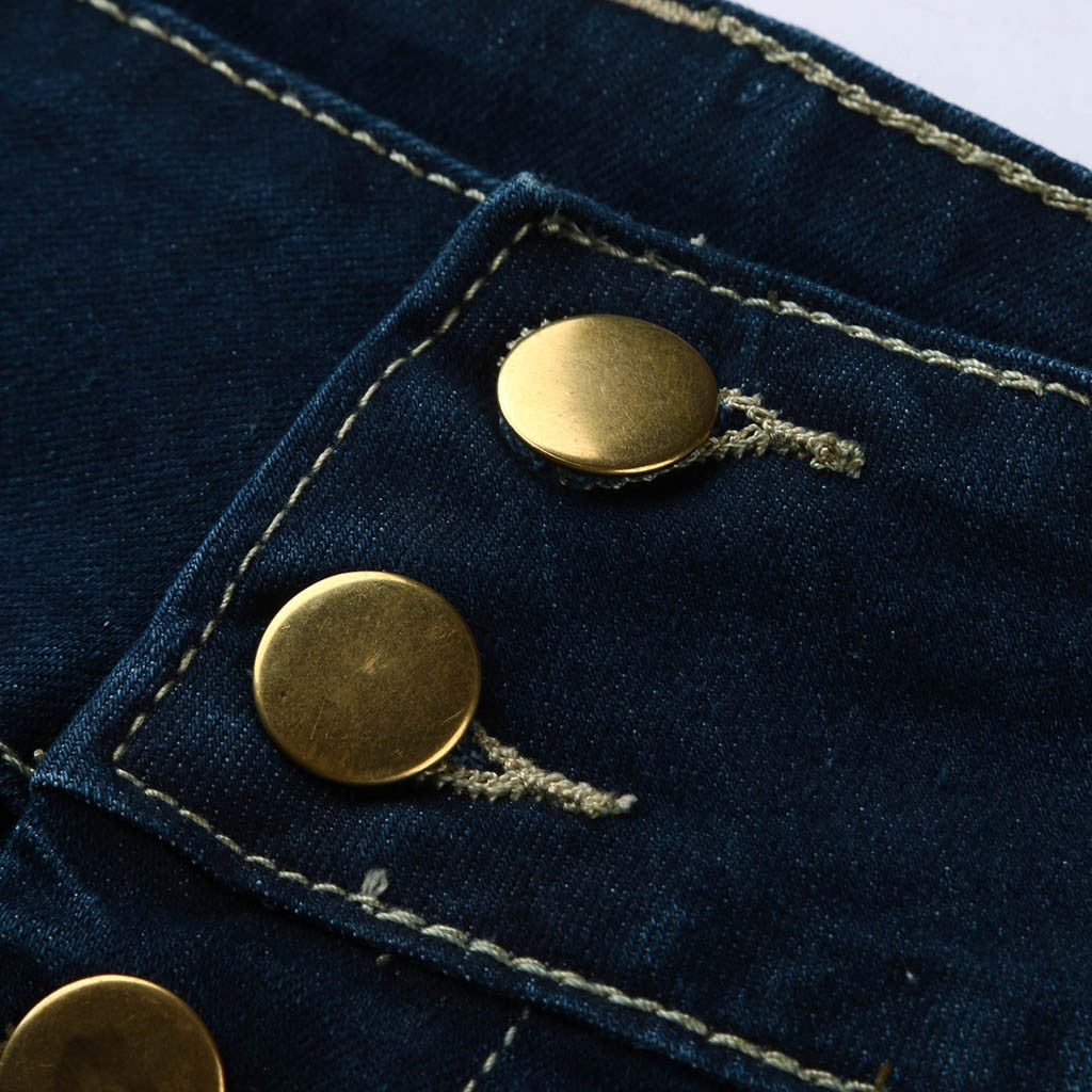 Long Deep Blue Denim Skirt - JEXIE