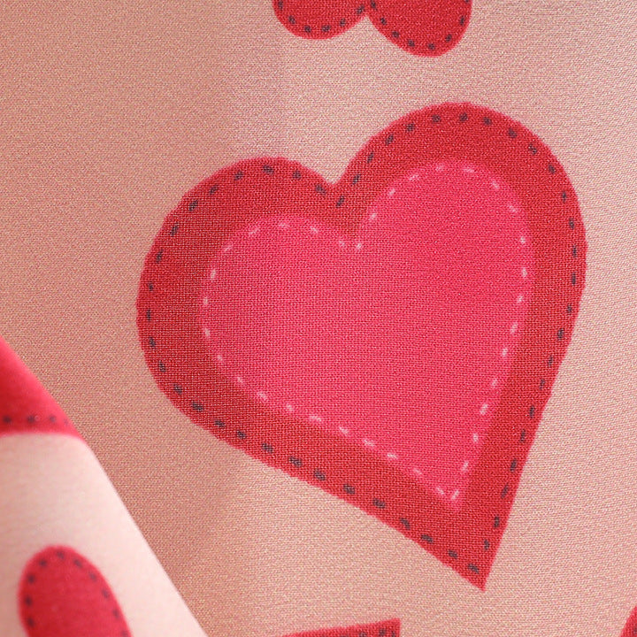 Loose Bow Tie Hearts Shirt - JEXIE
