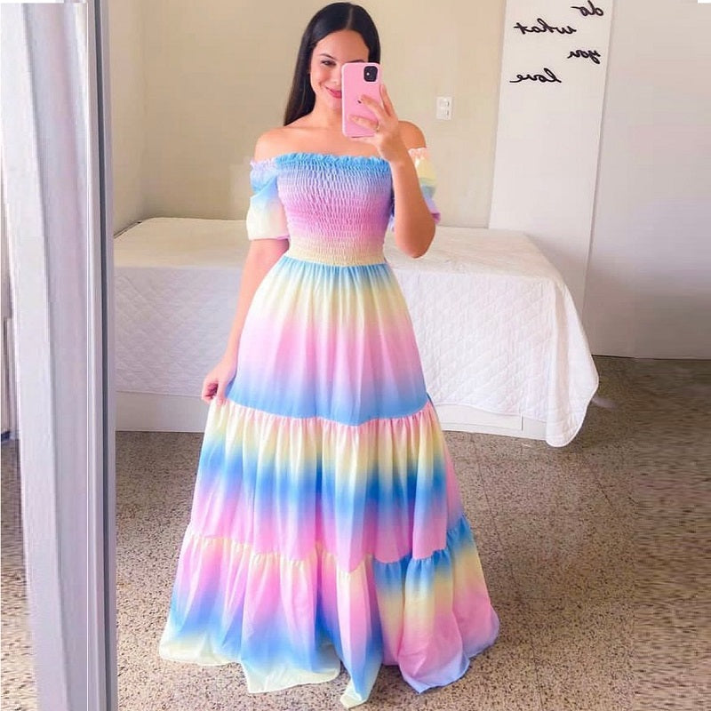 Tie Dye Colors Maxi Dress - JEXIE
