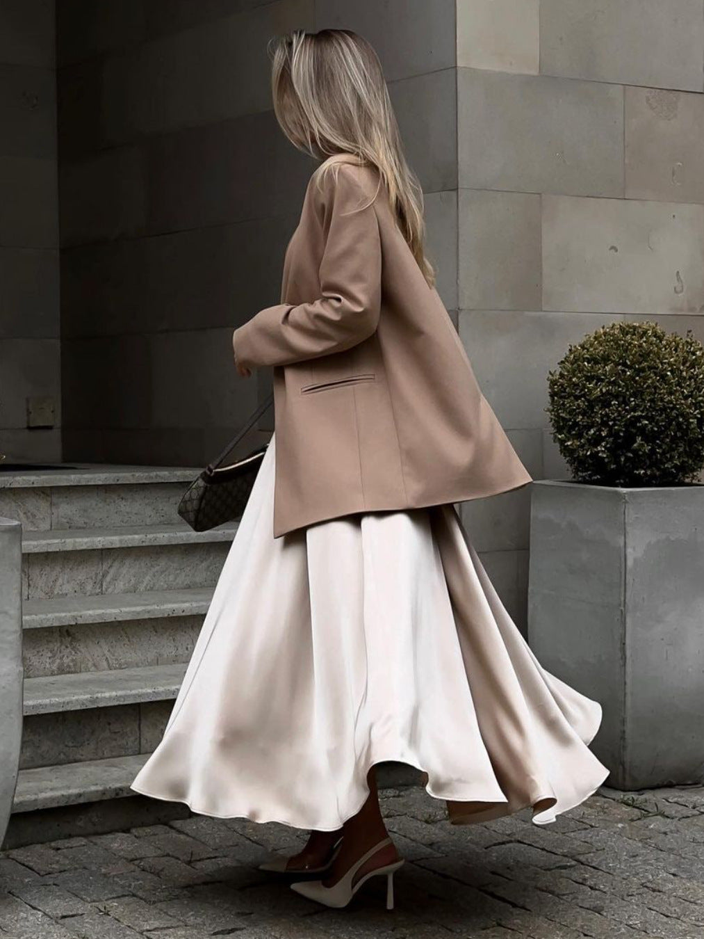 Satin Flares Long Skirt - JEXIE