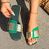 Square Toes Slippers Flat Sandals