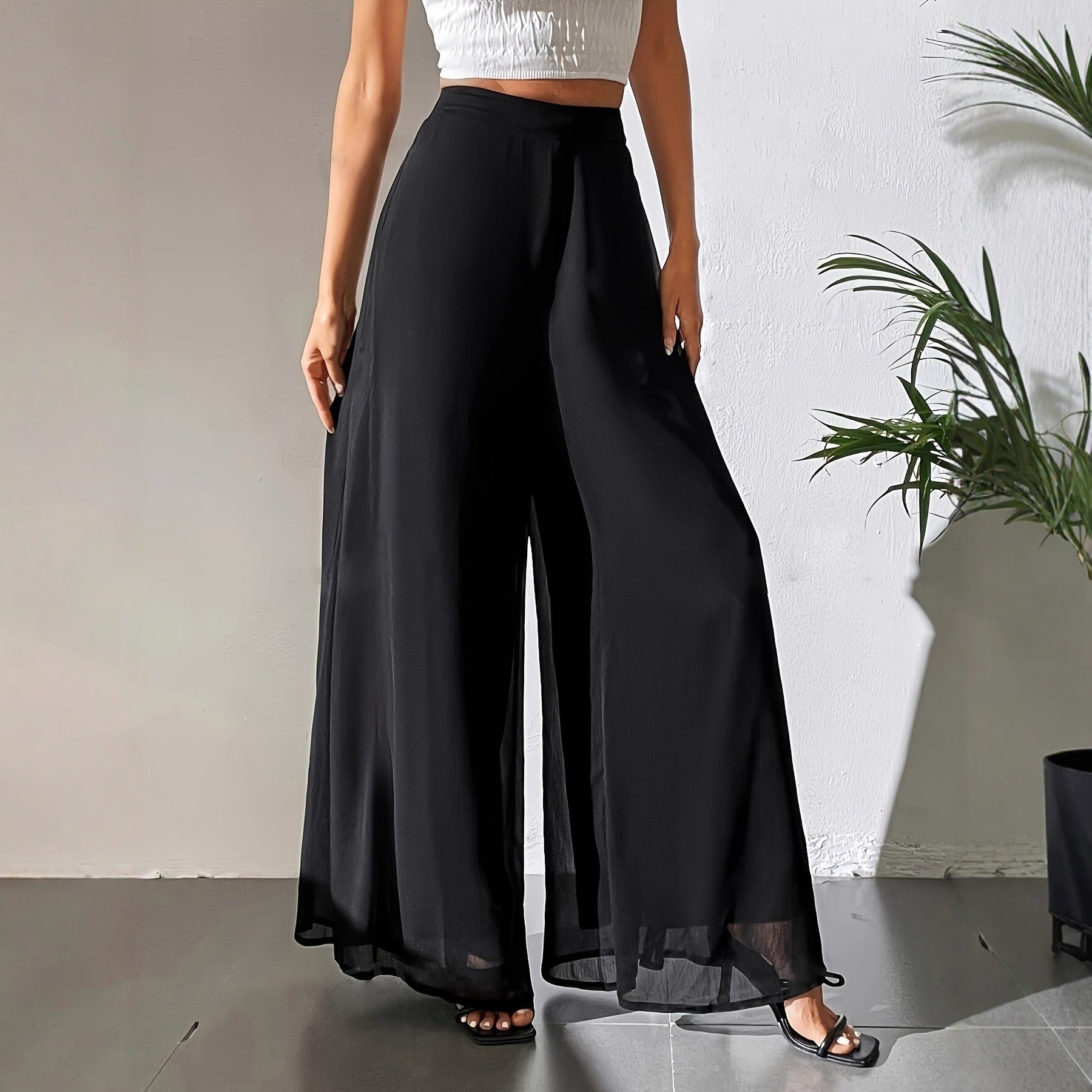 Wide-leg Pants Chiffon Trousers