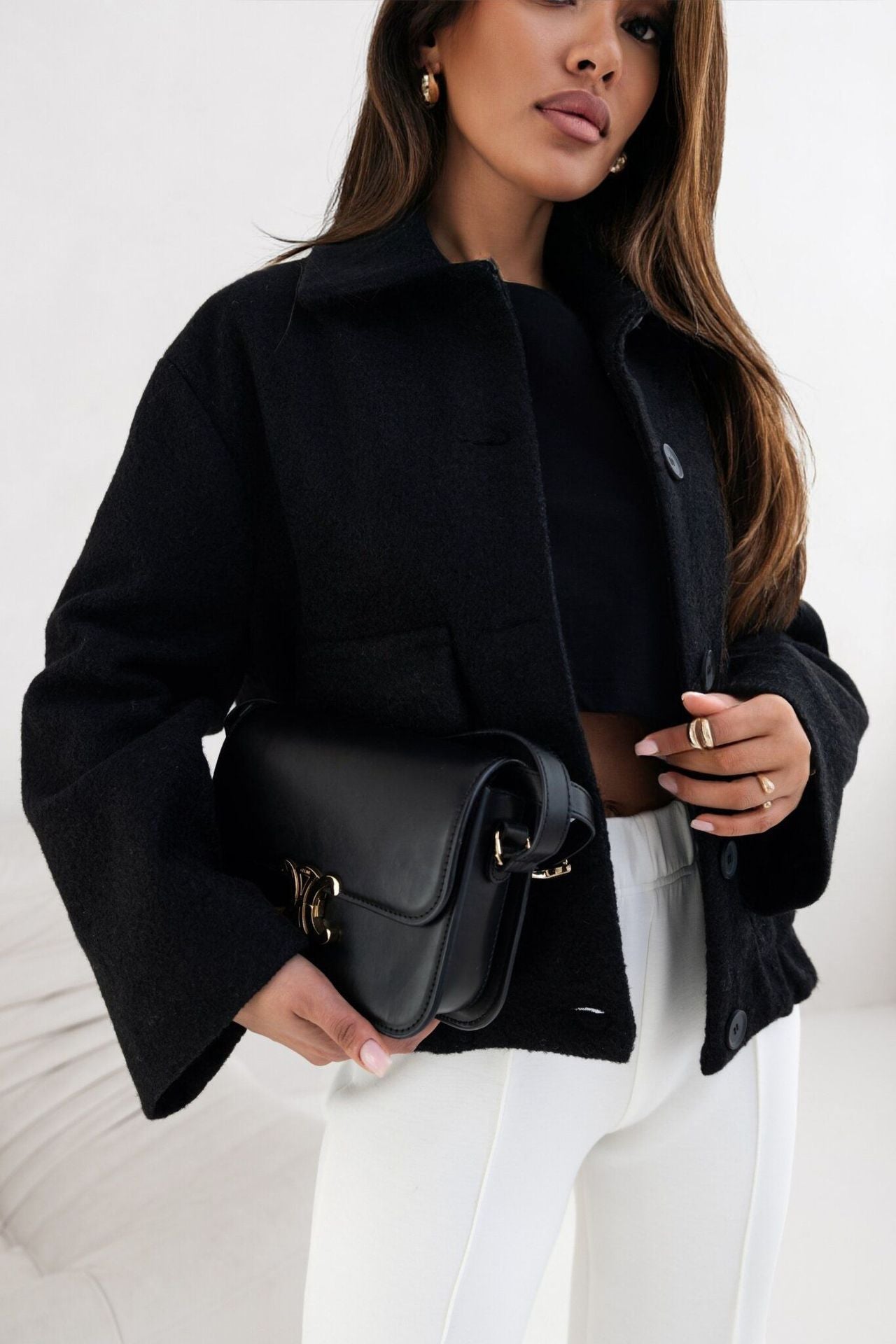 Solid Color Woolen Jacket