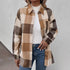 Brushed Plaid Lapel Shirt