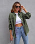Pocketed Ripped Shirt Jacket - JEXIE