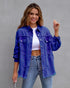 Pocketed Ripped Shirt Jacket - JEXIE