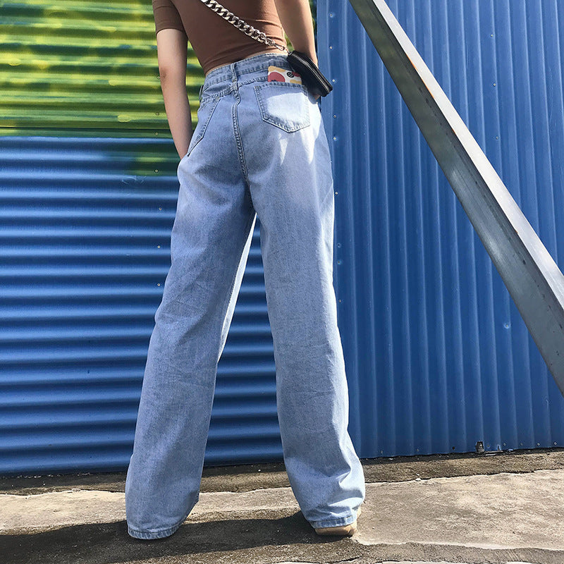 Wide-leg Straight-leg Jeans Pants