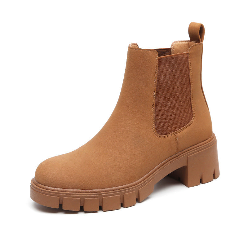 Thick Bottom Suede Martens Boots