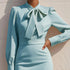 Stand Collar Bow Detail Dress