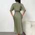 Mock Neck Satin Dress - JEXIE