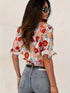 Plus Size Floral Print Button Shirt