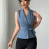 Side Knot Sleeveless Shirt Blouse