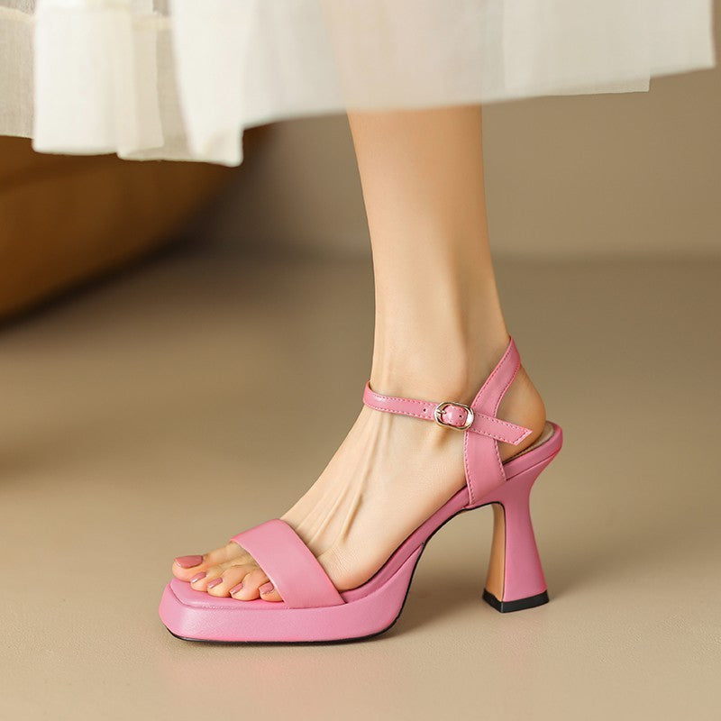 Square Toe Chic Chunky Heels