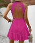 Hollow Lace Neck Tie Dress - JEXIE
