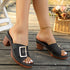 Buckle Metal Chunky Slippers Sandals
