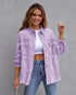 Pocketed Ripped Shirt Jacket - JEXIE