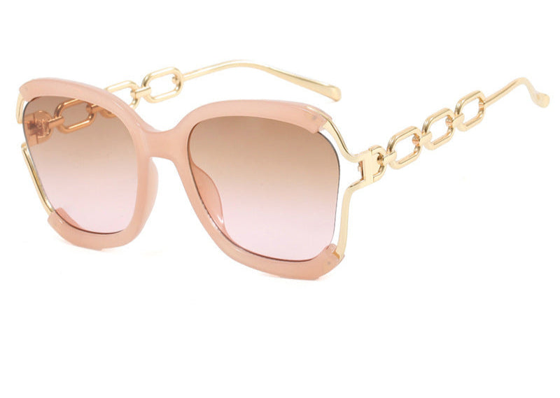 Big Square Rim Chain Sunglasses - JEXIE