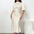 Mock Neck Satin Dress - JEXIE