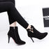 High Heel Faux Leather Ankle Boot