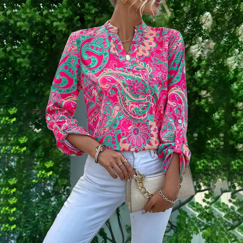 Colorful Paisley Pattern Blouse