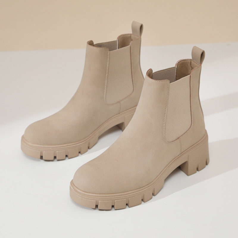 Thick Bottom Suede Martens Boots