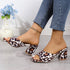 Leopard Prints Chunky Heels Sandals