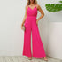 V-neck Loose Pleated Jumpsuit