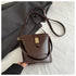 Small Leather Bucket Crossbody Bag - JEXIE