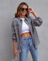 Pocketed Ripped Shirt Jacket - JEXIE