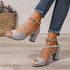 Buckle Suede Chunky Heels