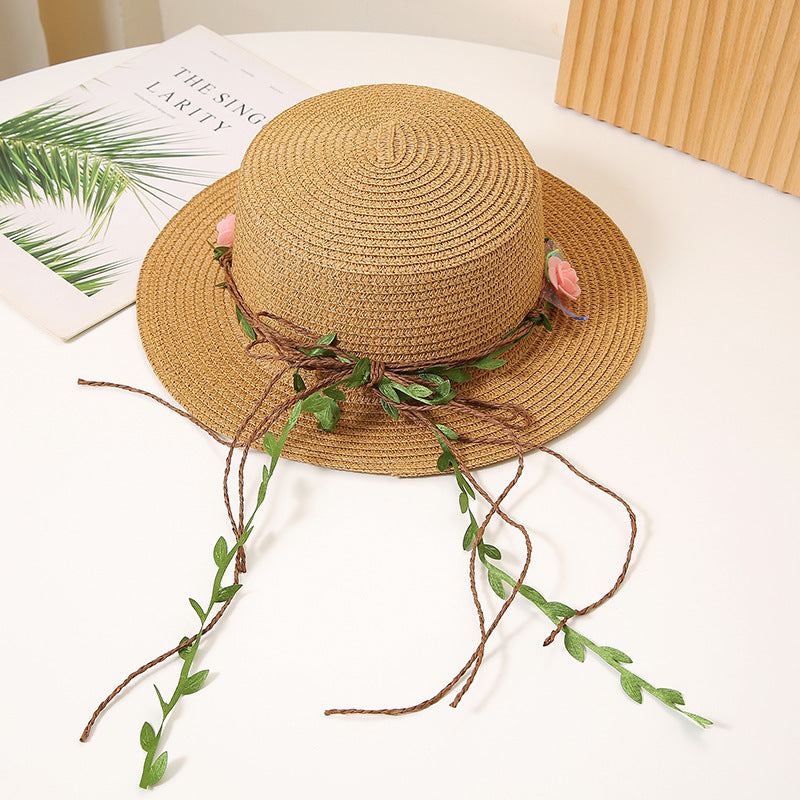 Flat Brim Straw Sun Hat