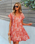 Flowers Loose Short Chiffon Dress
