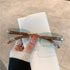 Frameless Wood Grain Leg Sunglasses