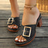 Buckle Metal Chunky Slippers Sandals