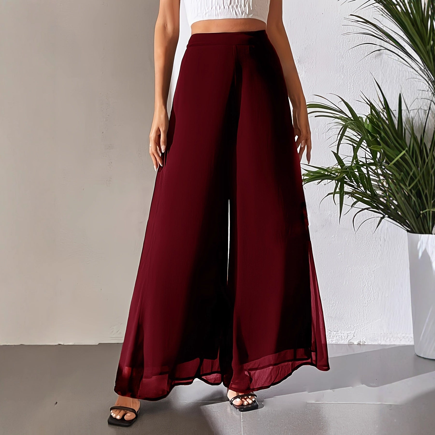 Wide-leg Pants Chiffon Trousers