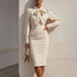 Stand Collar Bow Detail Dress