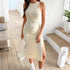 Side Lace-up Casual Plain Dress