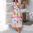 Colorful Patchwork V-neck Dress