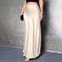 High Waist Flared Satin Long Skirt - JEXIE