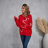 Big Peach Heart Contrast Color Sweater