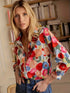 Plus Size Floral Print Button Shirt