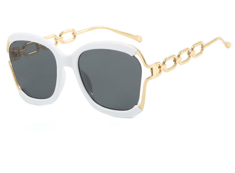 Big Square Rim Chain Sunglasses - JEXIE