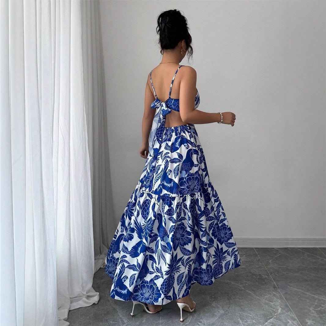 Sapphire Blue Tropical Elegant Dress