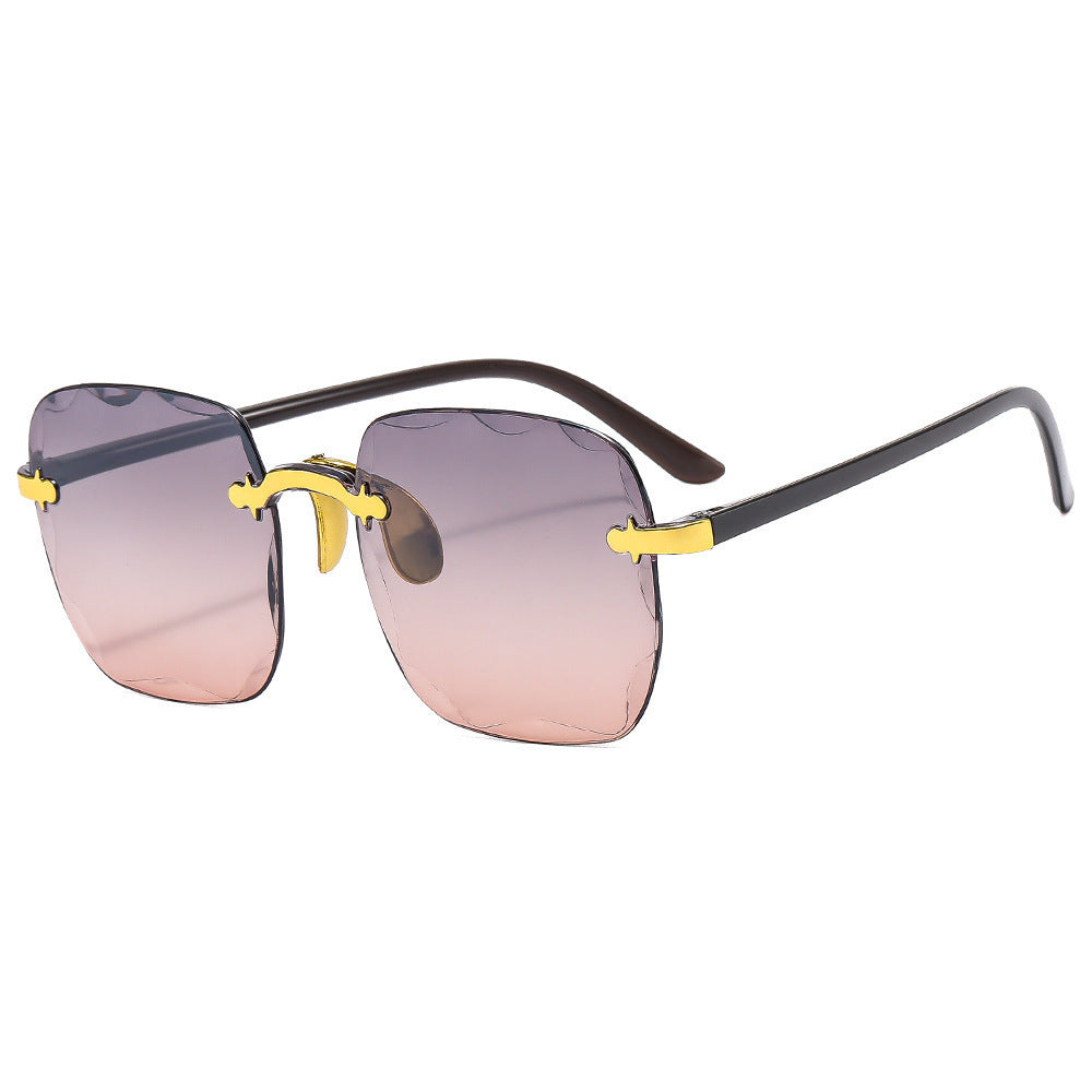 Squared Rimless Fashion Sunglasses - JEXIE