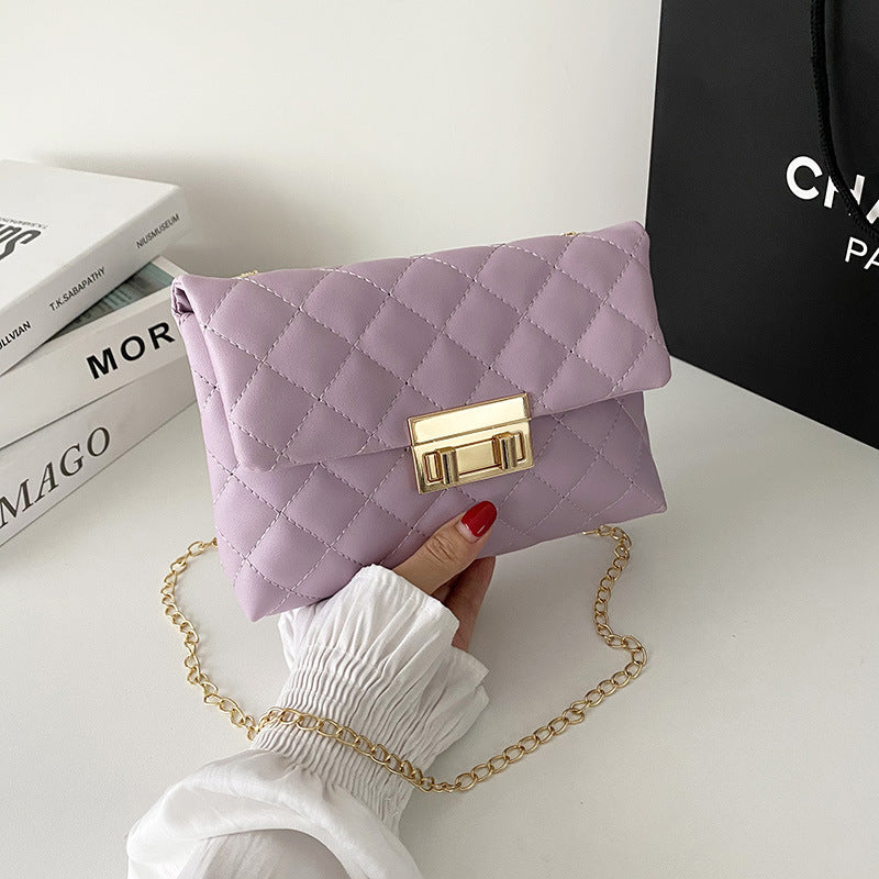 Diamond Plaid Twist Lock Bag - JEXIE