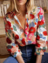 Plus Size Floral Print Button Shirt