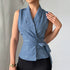 Side Knot Sleeveless Shirt Blouse